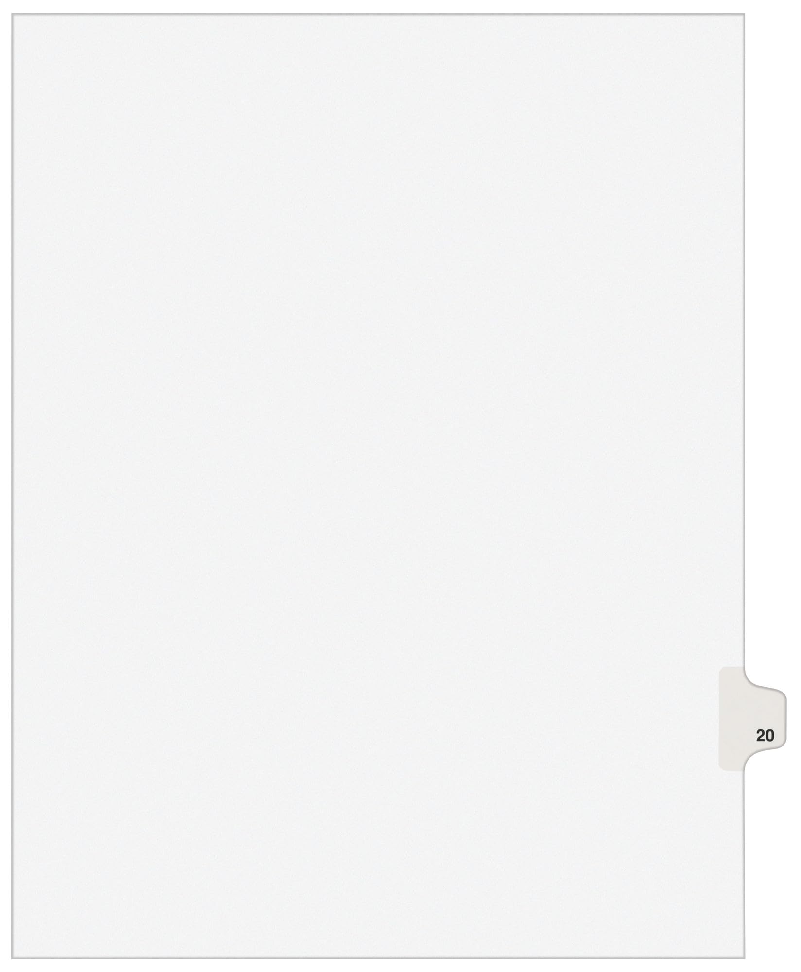 Avery Legal Dividers, Premium Individual Tab Titles, Letter Size, Side Tabs, 20, Pack of 25 (01020)