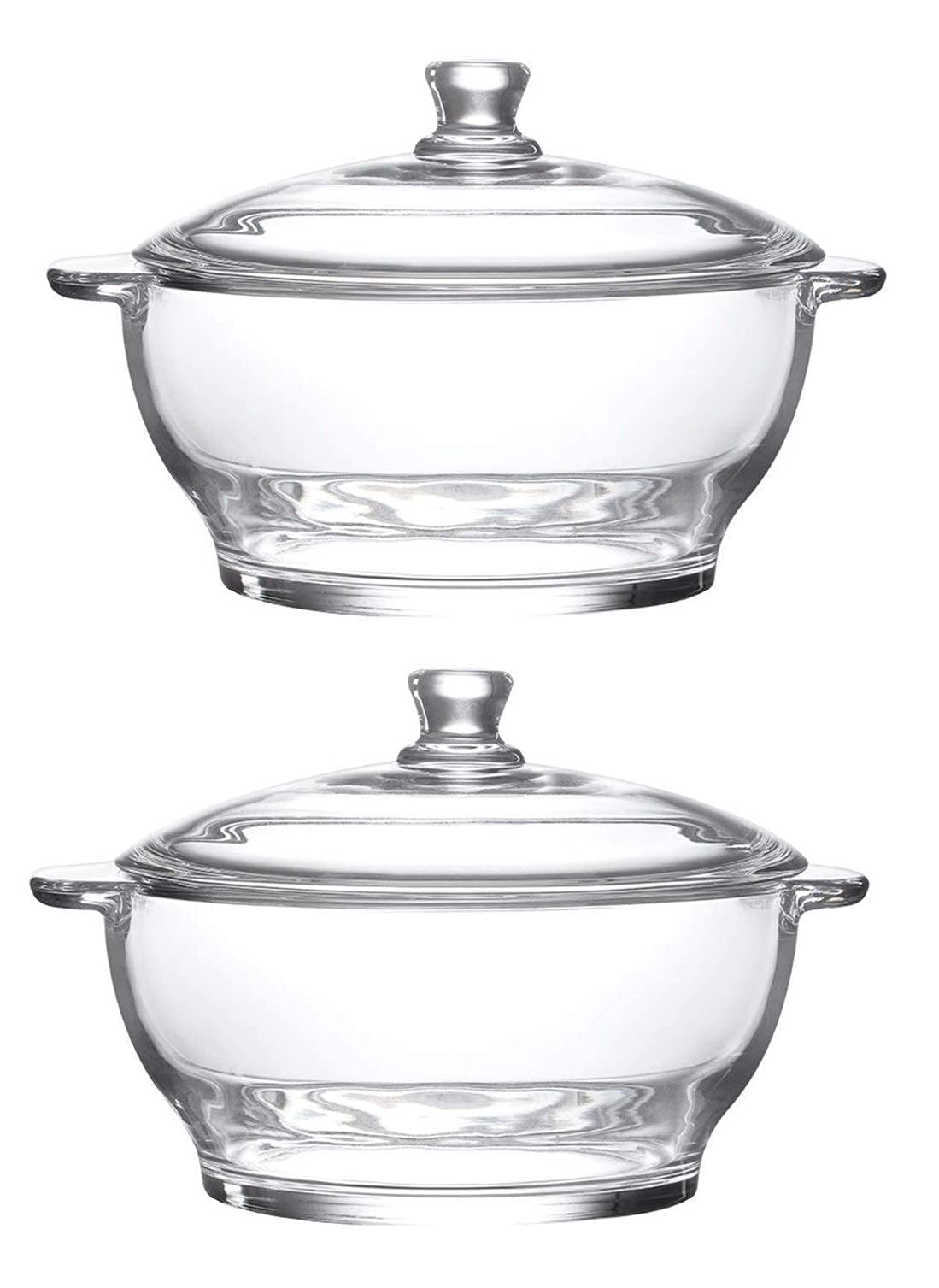 Ash & Roh Glass Casserole Classic Deep Round Oven And Microwave Safe Serving Bowl With Glass Lid, Clear, 1 L (2 Pack), 1000 Milliliter (B09TW9BJB7) Amazon Price History, Amazon Price Tracker
