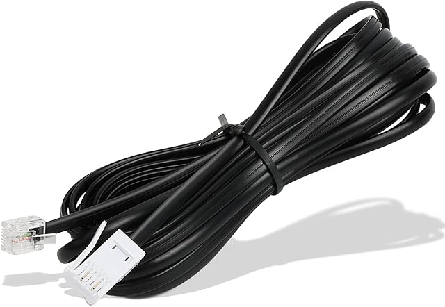 Uvital Telephone Extension Cable 5M for Home & Office, BT Phone Plug to RJ11 Male, 2 Pin 6P2C Lead for Landline, Modem, Fax(Black)