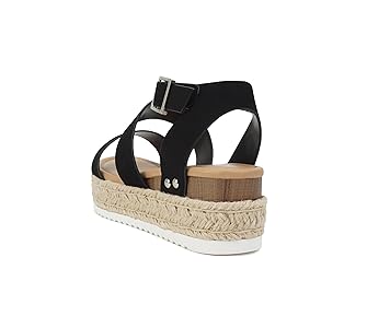 Open Toe Buckle Ankle Strap Bryce Soda Espadrille Wedges Soda
