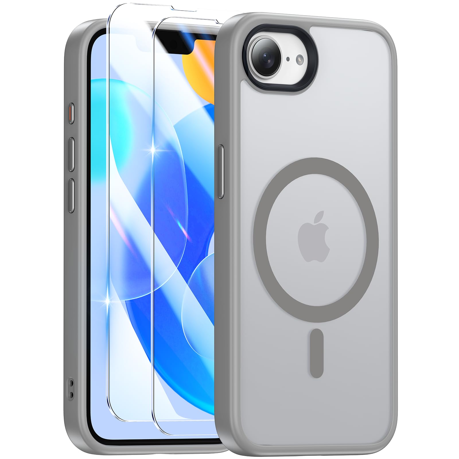 Magnetic Case Designed for iPhone 16e (6.1 inch), [with 2X Clear Screen Protectors][Compatible with MagSafe], Military-Grade Protection, Shockproof