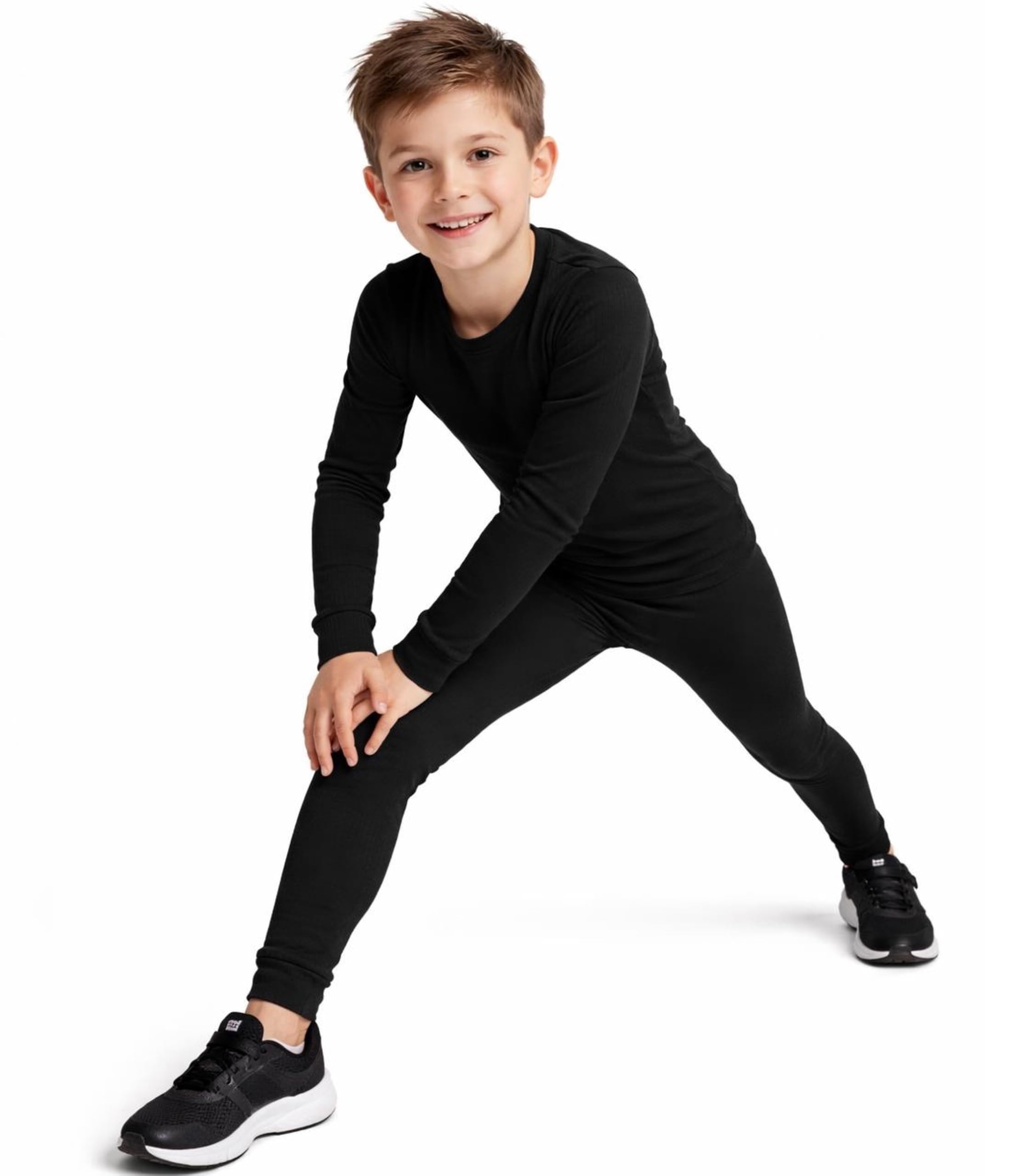 Cocain underwear Lot de 2 sous-vêtements thermiques longs pour enfant - Intérieur gratté et chaud - 122/128-158/164 cm
