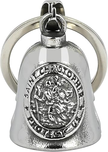 Miniatura 6 de Campana de motocicleta Ángel de la guarda: campanas de motocicleta para ciclistas | Campanas Gremlin para motocicletas con percha, ángel de cruz con