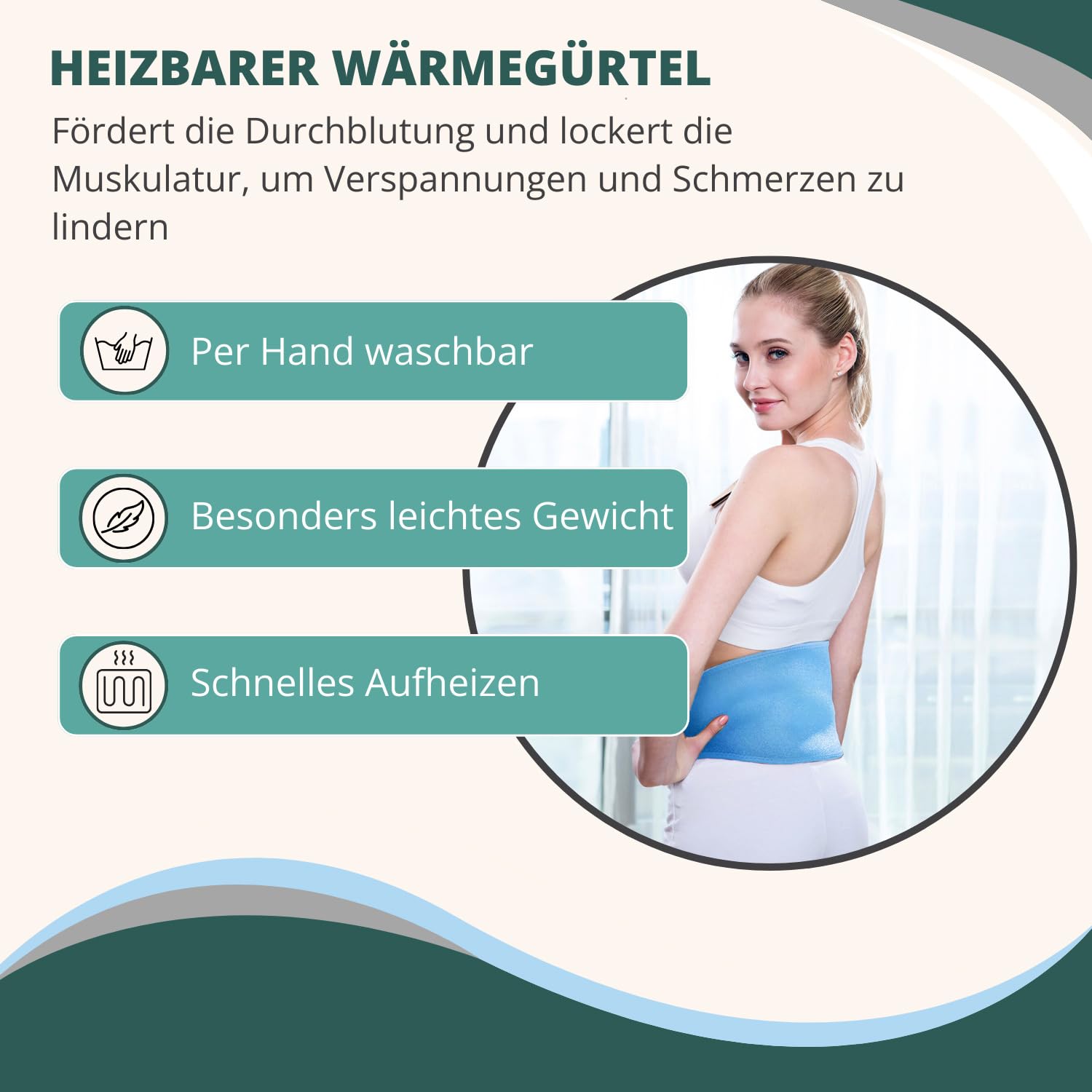 Syntrox Wärmegürtel für Nieren mit USB Douglas | Nierenwärmer | Bauchgürtel, verschiedene Temperaturstufen, 110 Watt, Wärmebehandlung, Schmerztherapie, Heizkissen