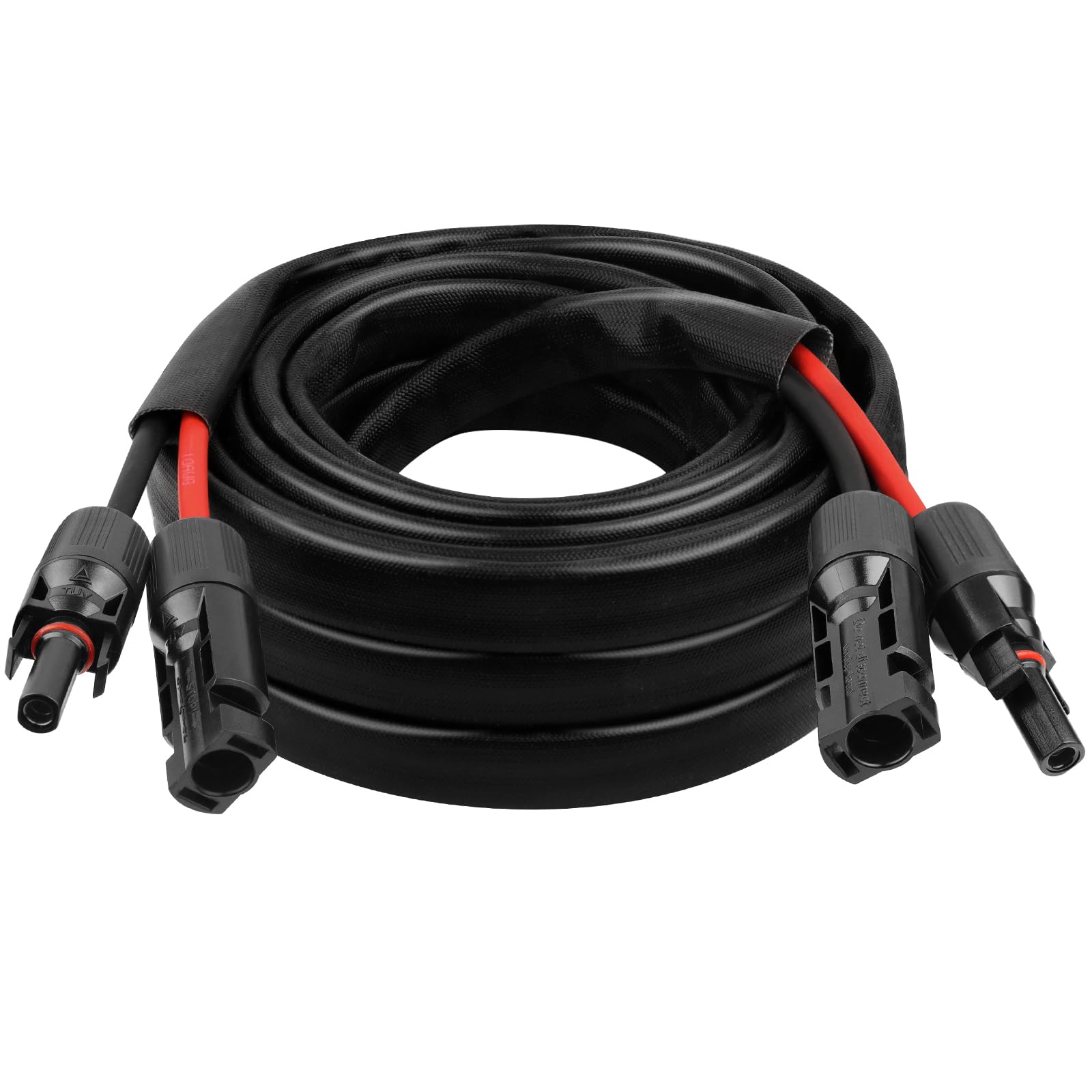 Cavo solare da 10 AWG, prolunga per pannello solare, cavo fotovoltaico calibro 10, con guaina protettiva ignifuga, connettore impermeabile femmina e maschio, per camper, sistemi fotovoltaici, pannelli