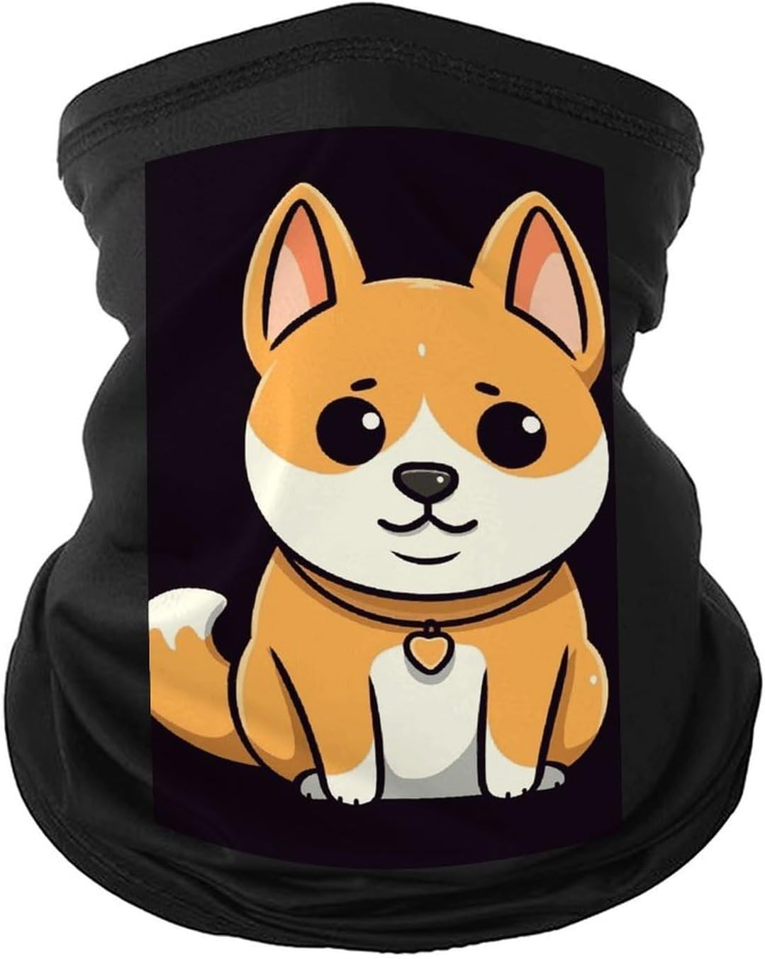 Cartoon Shiba Inu Neck Gaiter Face Mask UV Protection for Men Women, Breathable Quick Dry Face Cover Bandana Outdoor Sports Balaclava Wind-Proof for Hiking Skiing Motorcycle Cycling