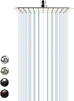 Vista 17 de SR Sun RISE - Cabeza de regadera de 12 pulgadas de acero inoxidable 304 de acabado cepillado y níquel, alta presión de agua, ultradelgada, ahorra