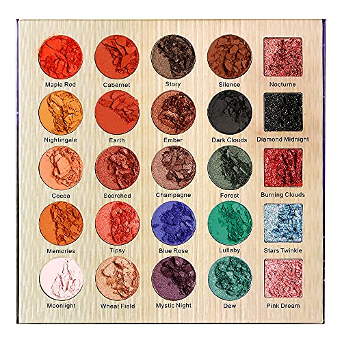 Beuself De'lanci Rainbow Eyeshadow Palette,5 Glitter+10 Matte+10 Shimmer Bright Eyeshadow Pallete Makeup Set,Colorful Highly Pigmented Waterproof Eye Shadow #TOP9