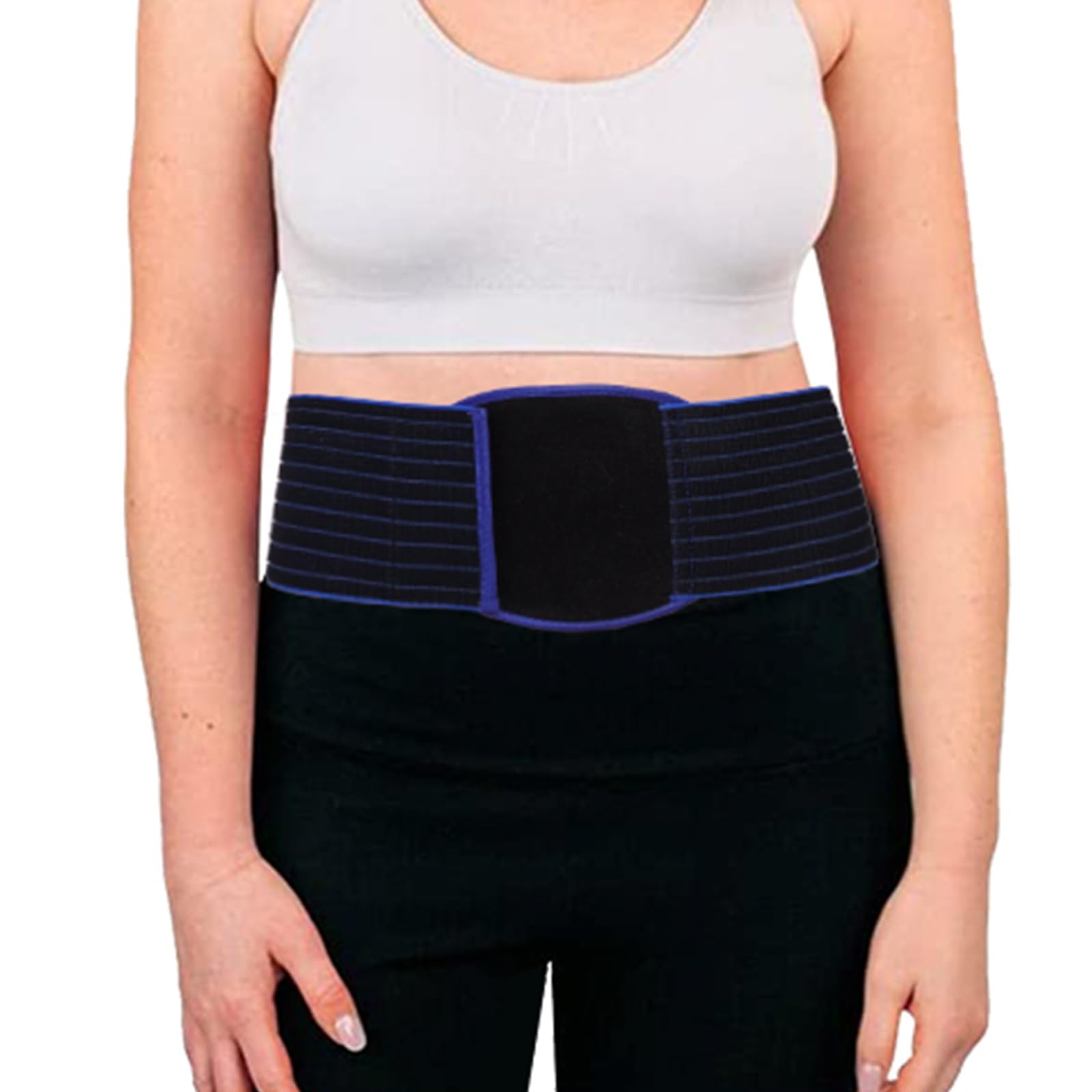 Fascia Ernia Ombelicale: Uomo/Donna, Cinto per Ernia Ombelicale - Sostegno per Addominale con Cuscinetto Compressione, Sollievo dal Dolore(Black,L)