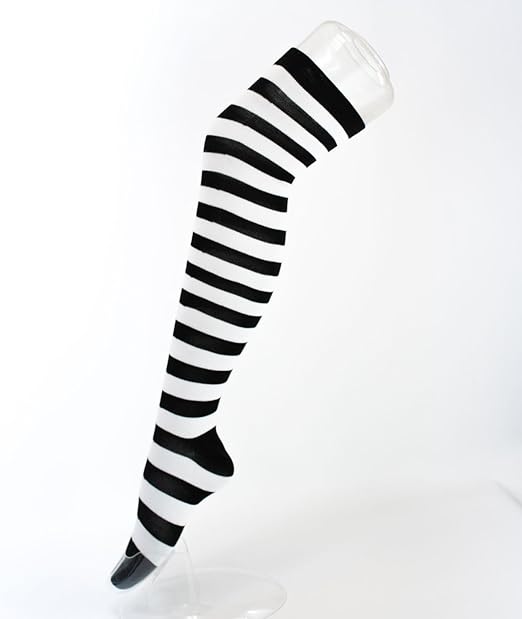 Amazon Co Jp ボーダー ニーハイソックス オーバーニーソックス ストライプ 靴下 しましま ブラック ホワイト 服 ファッション小物