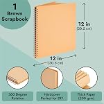 Kraft Hardcover Blank Scrapbook Photo Album (12 x 12 Inches, 40 Sheets)