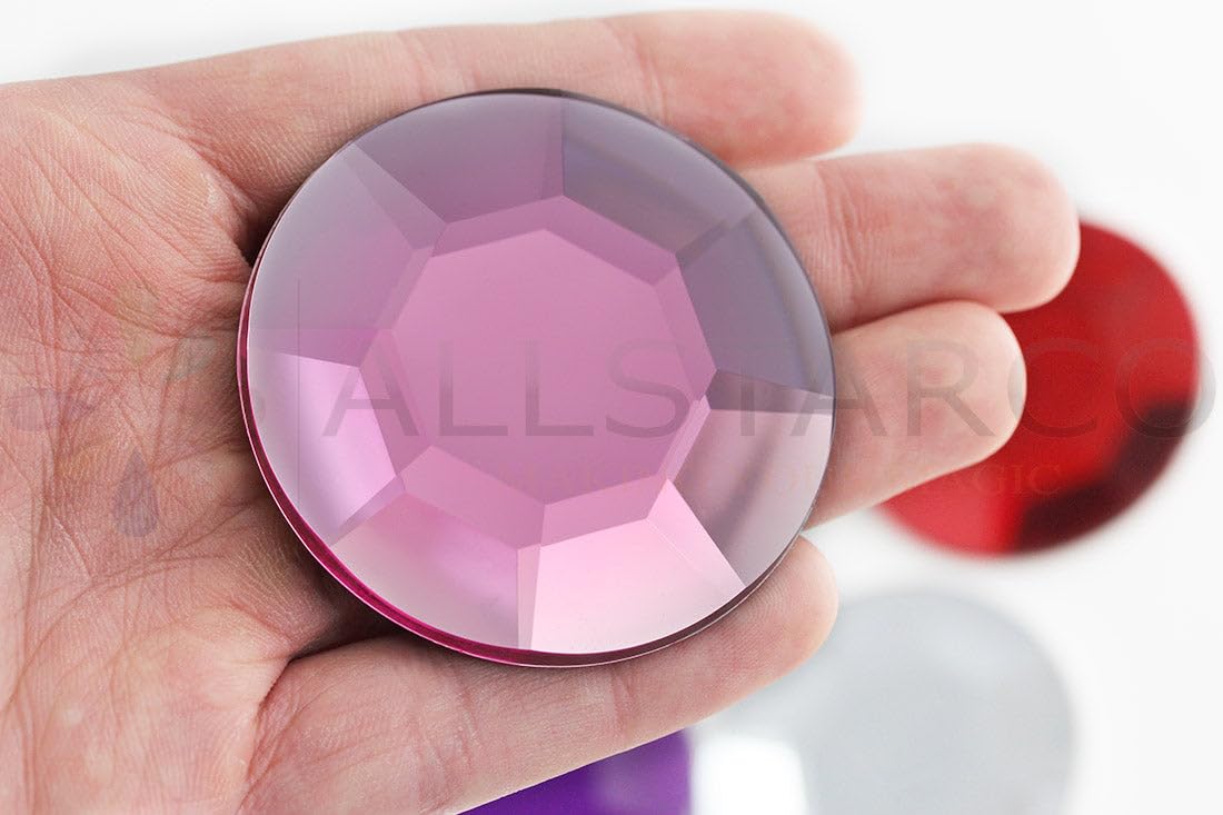 Allstarco 45 mm Rosa H112 Grande Acrilico Strass, Senza Piombo. PRO Grade – 2 Pezzi