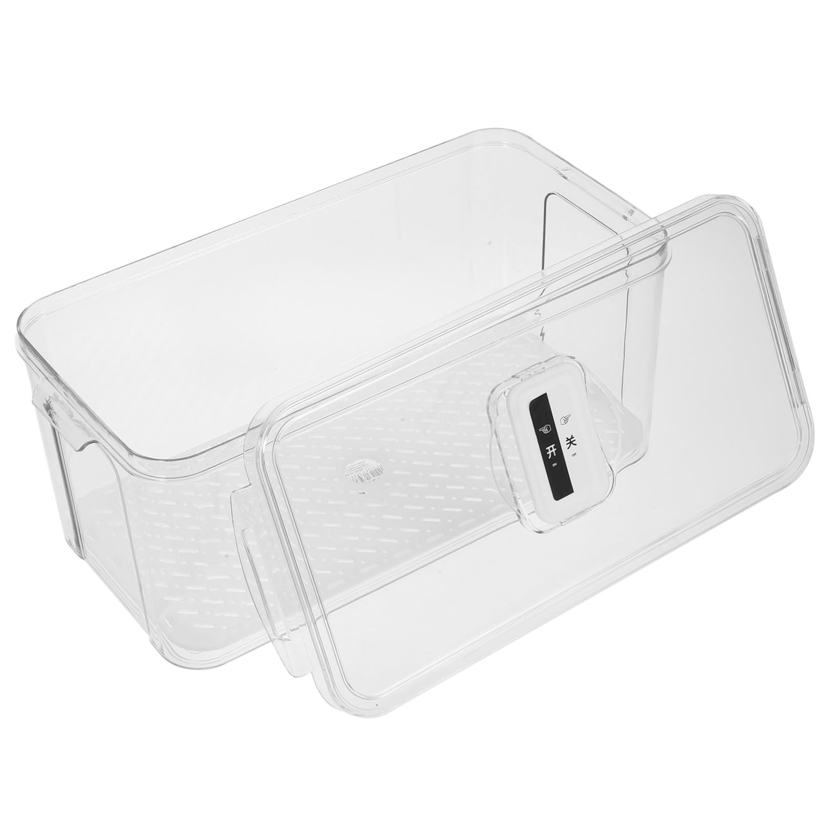 Hemobllo Caja De Almacenamiento Transparente Para Alimentos Con Placa De Drenaje Extraíble Para Refrigerador y Congelador Organizador De Frutas y Verduras