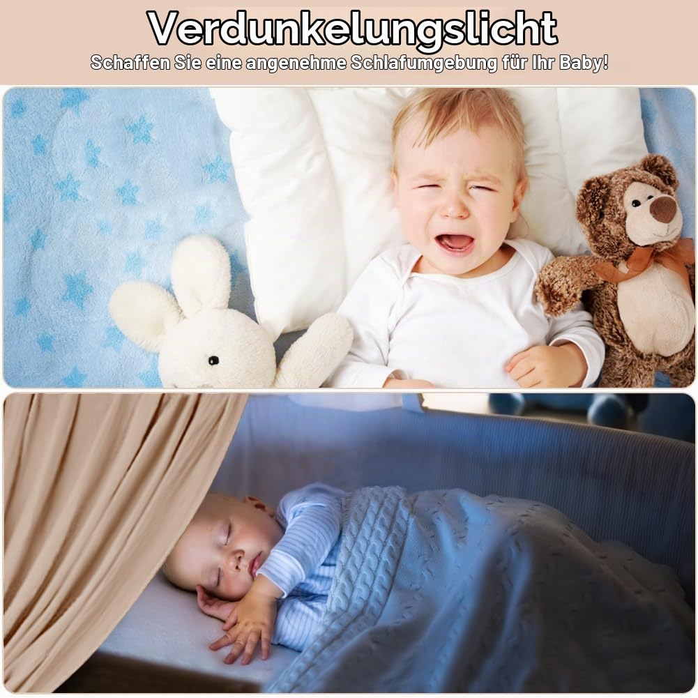 HOTUT Hausbett Himmel,2 Betthimmel Hausbett aus 100% Baumwolle Musselin Handmade,Weich und atmungsaktiv für Kinderbett Kinderzimmer,Betthimmel für Hausbett Deko Mädchen Jungen,130 x 320cm,Beige