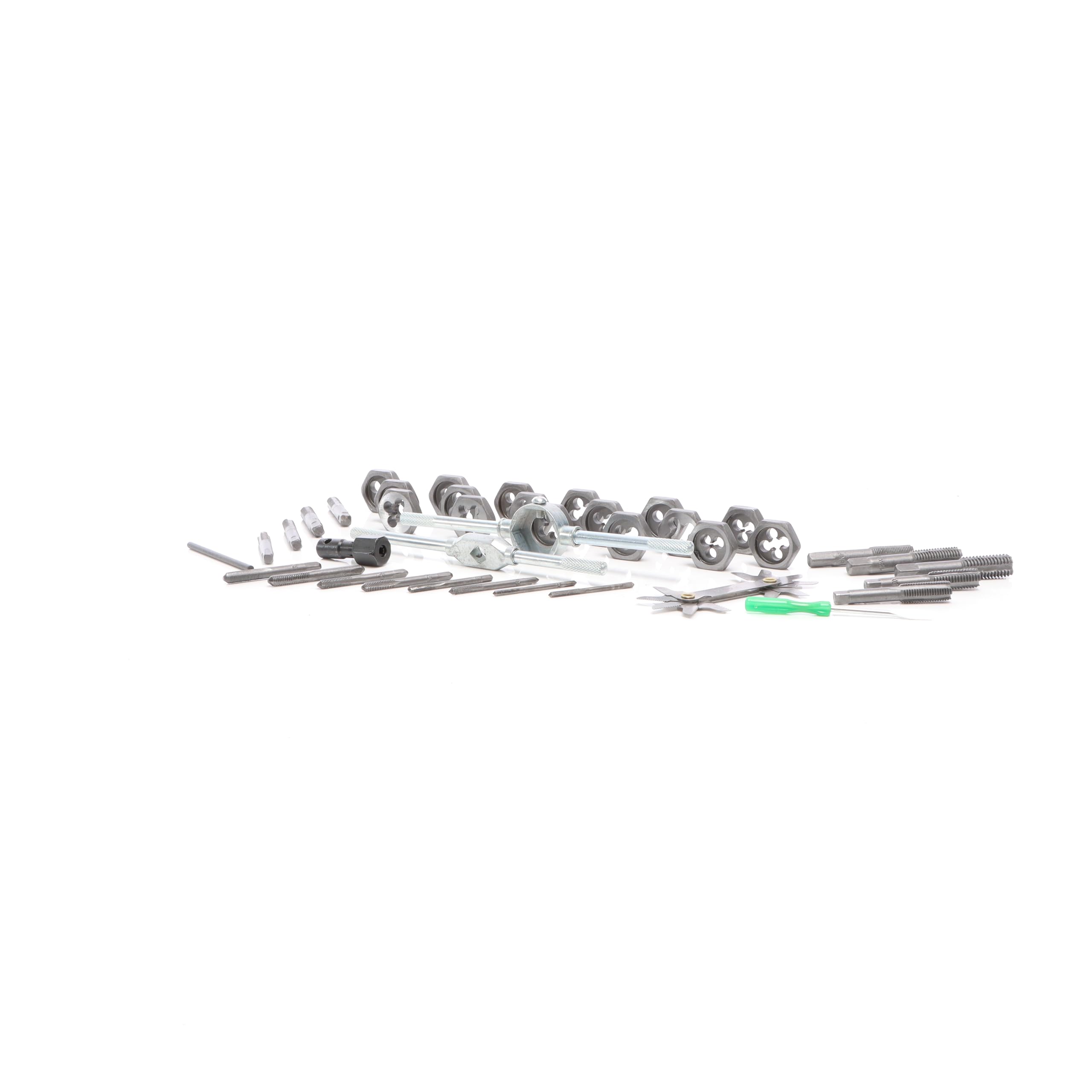 Wiltec Gewindeschneider Set 7-tlg. mit Schneidkluppe aus Stahl, Rohrschneider mit 4 Schneidköpfen, Schneideisen mit Ratschenverlängerung und Koffer