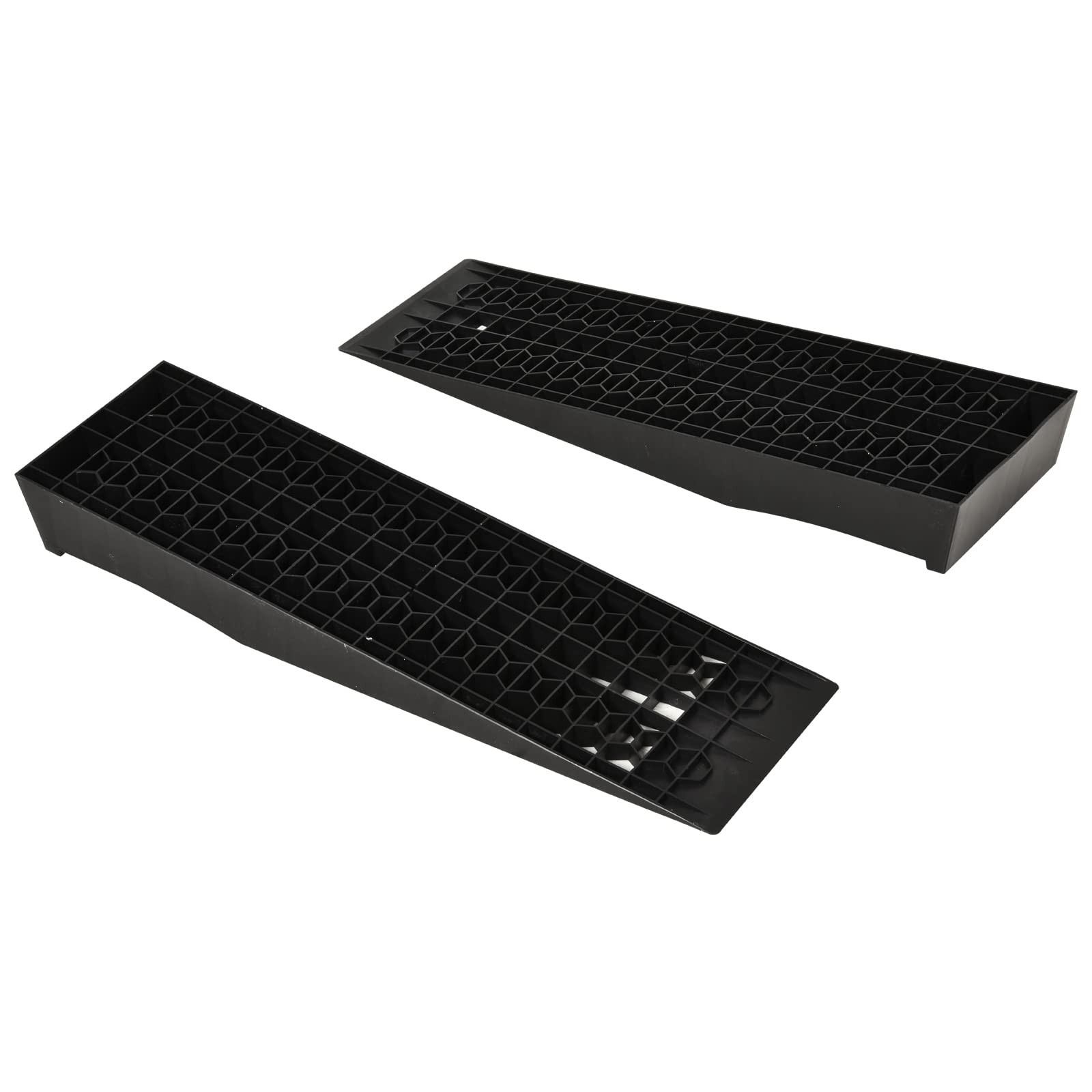 HOMCOM Rampa najazdowa 2-częściowy zestaw 3T PP 70x19,5x7,8cm Czarna | Rampa progowa, rampa krawężnikowa, rampy gumowe