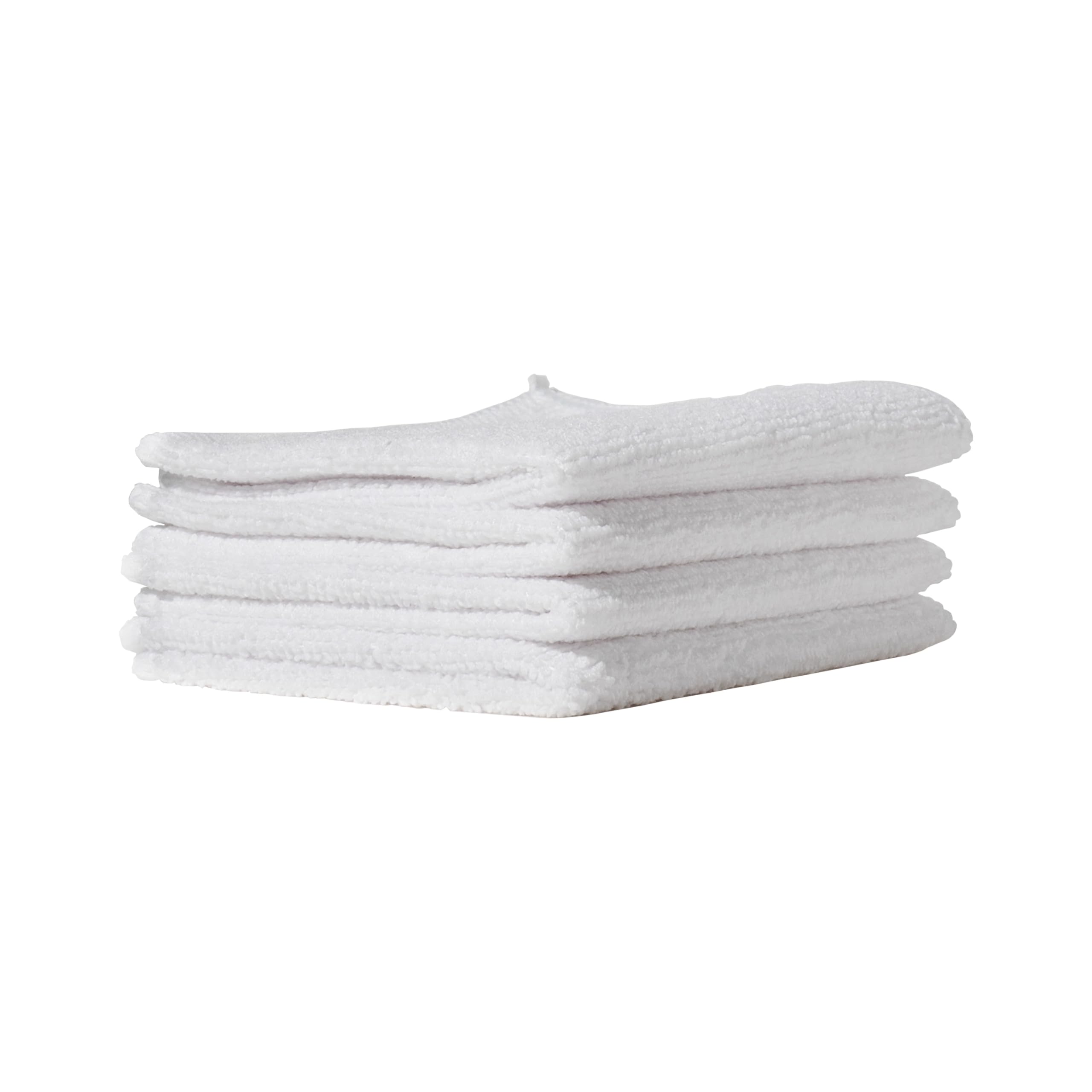 Furniture Clinic White Microfibre Cloths (4 Pack) - Streak & Lint Free Multipurpose Cleaning Cloths - Absorbent, Reusable & Washable - Use on Glass Surfaces - For Furniture, Kitchen & Car - 25 x 20cm