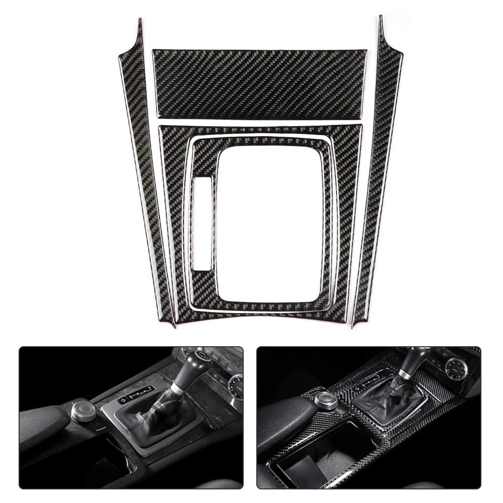 Qiilu Auto Schaltpaneel Abdeckleiste, Carbon Schaltpaneel Dekoration Aufkleber für W204 C Klasse 07-13(left hand drive)