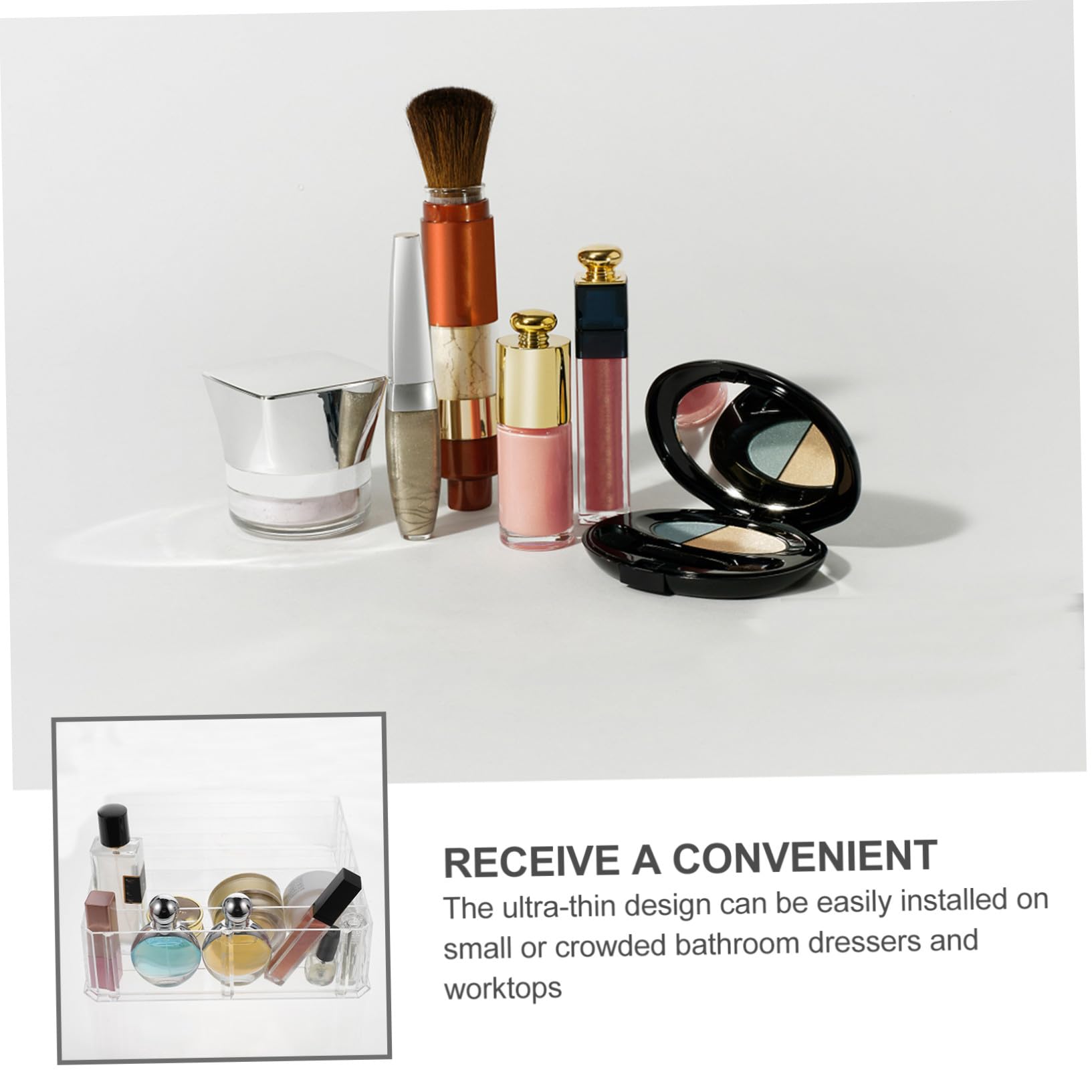 Scatola Organizer per Ombretti 8 Scomparti in Acrilico Rimovibile | Rossetti e Cosmetici, Uso in Camera e Casa, Pulizia Semplice e Design Essenziale