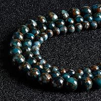 45 Perline Di Malachite Naturale 8mm Per Gioielli - Pietre Preziose Vere Di Qualità AAA, Con Cordino Elastico In Cristallo Da 3m Per Creazioni Fai Da Te