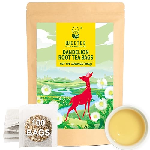 Miniatura 38 de Bolsas de Té de Hoja y Raíz de Diente de León WT WEETEE, Mezcla 100% Pura de Hoja de Diente de León y Raíz Tostada de Diente de León, Té Herbal