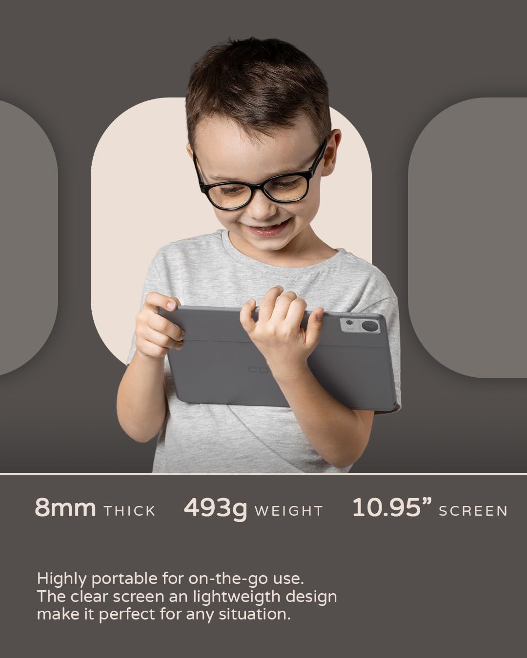 Compaq Qtab PRO Tablet 11'' Case Included Tablet Android 15, 8GB RAM 256GB ROM (Expandable), Snapdragon 685 Octa-Core, FHD IPS Display, 4G LTE+5G WiFi, GPS, 13MP Camera, 7000mAh Battery