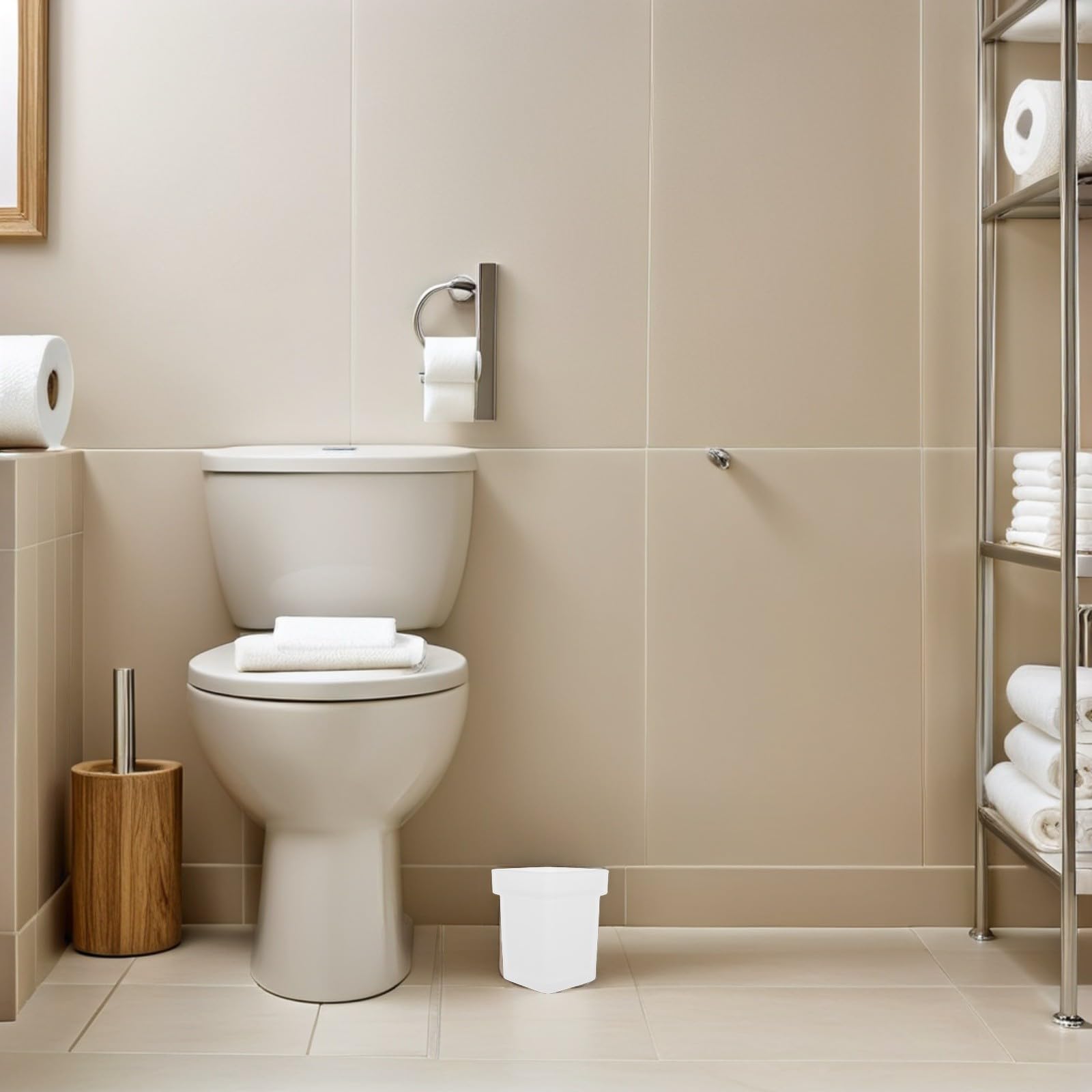 Veemoon Portacepillos para Fregar Baño Cuadrados 2 Unidades Vaso Vidrio Esmerilado Soporte Estable Higiene Personal Hogar y Hotel