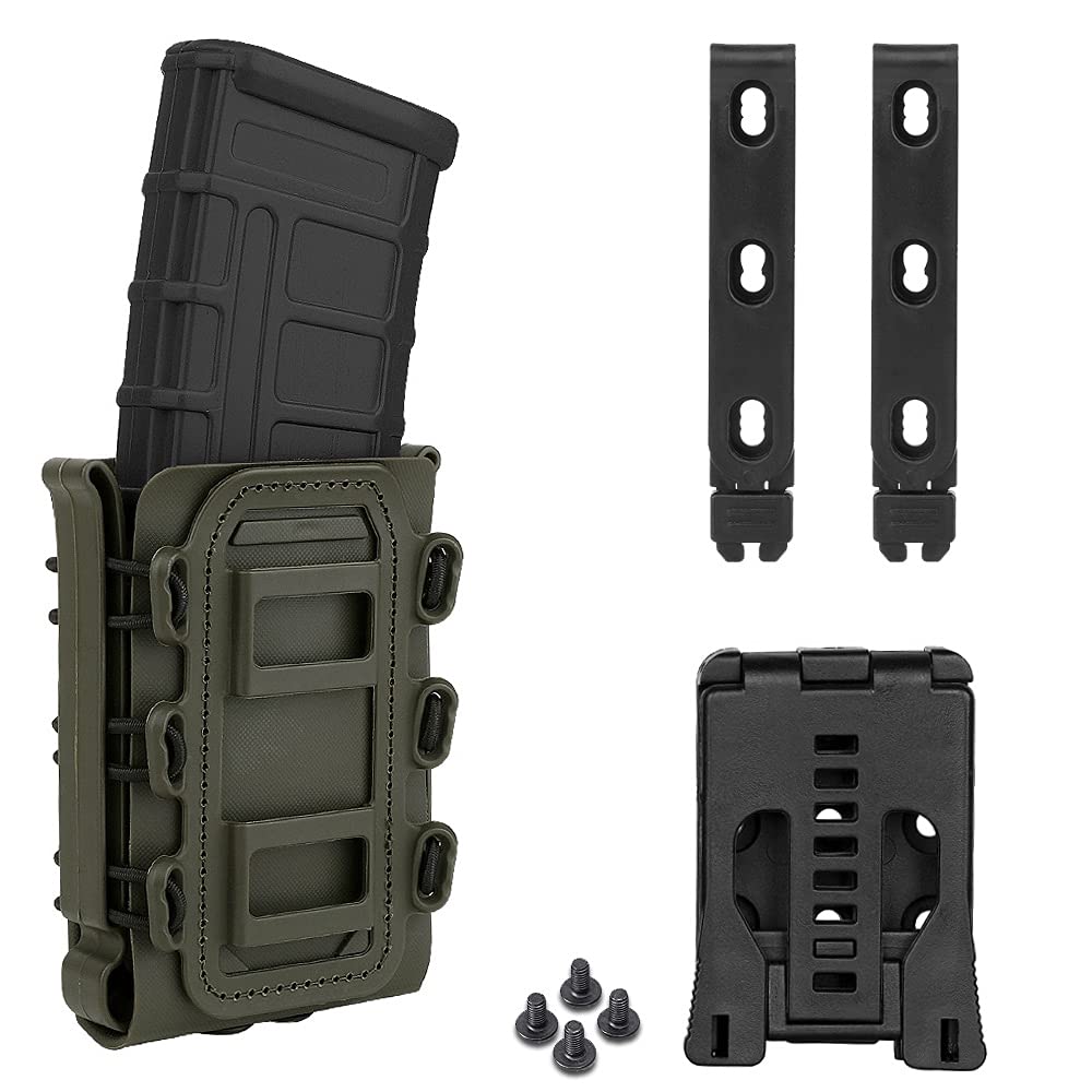 KRYDEX 5.56mm 7.62mm Magazine Pouch with MOLLE Clip and Belt Clip Universal Mag Holder