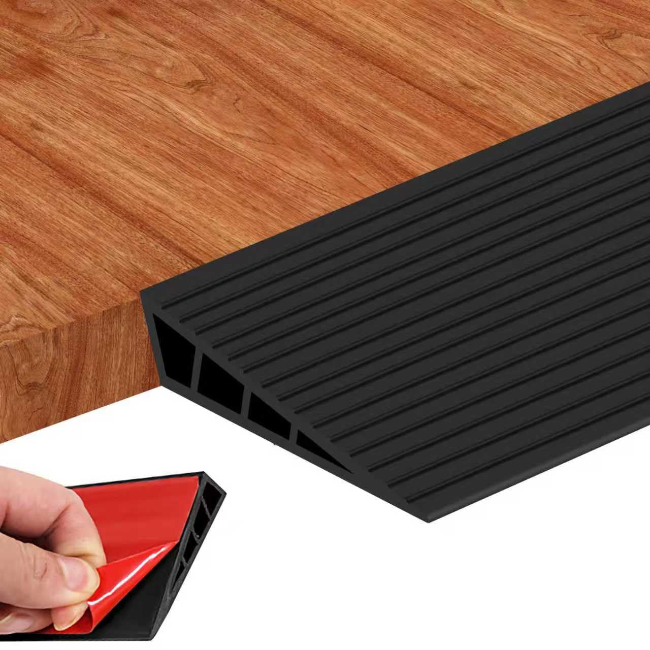 Threshold Ramps for Doorways, Floor Transition Strip Self-Adhesive, Ramps for Wheelchairs for Home, Waterproof Vinyl Gap Cover for Wood Tile Flooring