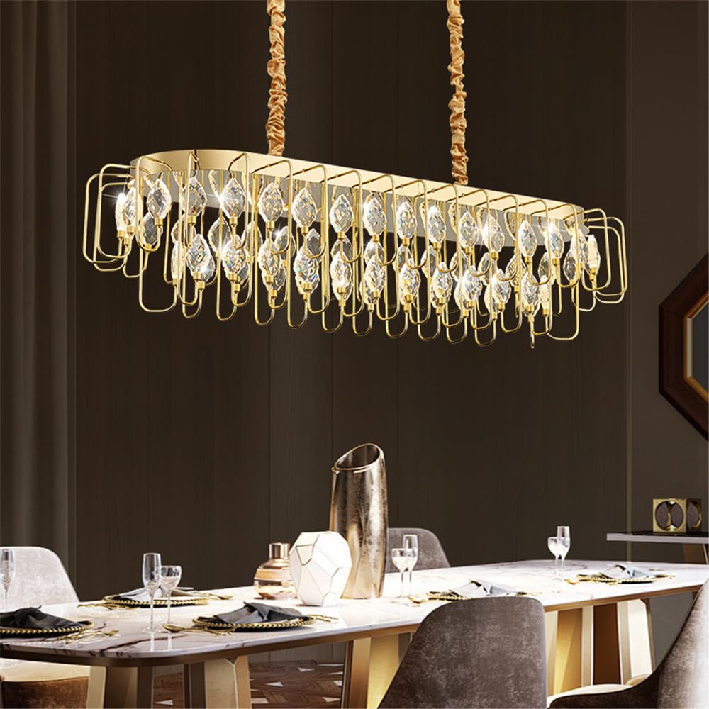 CSXSXAUO Modern Luxury Living Room Crystal Chandelier LED Fashion Creativity Restaurant Bedroom Villa Hotel Beauty Salon Duplex Staircase Pendent Lamp (A L120CM)