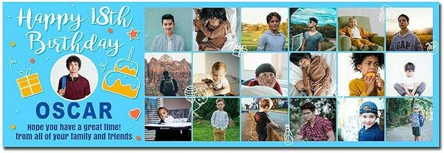 Personalised Birthday Banner Photos Celebration Party Wedding Engagement Poster Hen Party 2ftx6ft