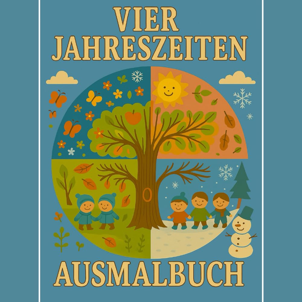 Vier Jahreszeiten Ausmalbuch: Vier Jahreszeiten Ausmalbuch ab 2 Jahre