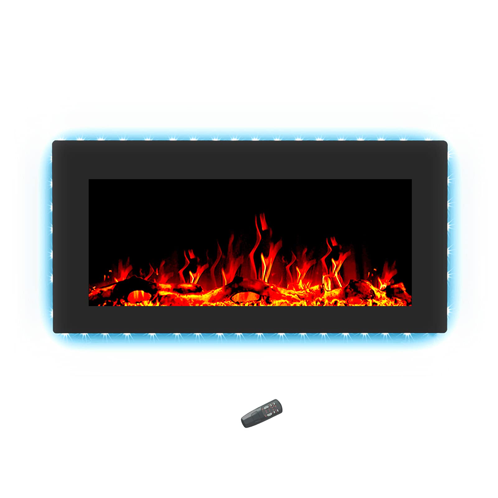 Jarka&Co 42 Inch Wall Mounted Electric Fireplace, Freestanding or