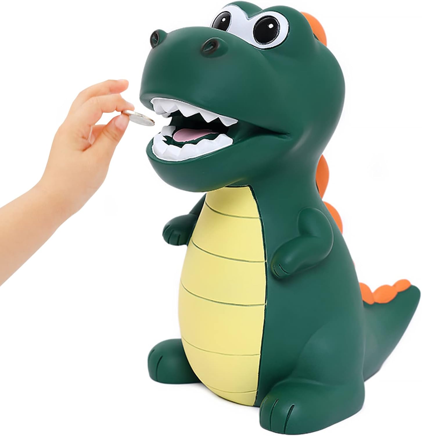 Piggy Bank for Boys, Unbreakable Plastic Dinosaur Piggy Bank for Kids, Children's Money Bank Coin Bank, Gifts for Birthday Christmas Baby Shower (Standing)