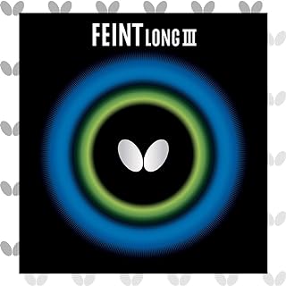 Butterfly Feint Long III Table Tennis Rubber Sheet, OX, 0.5 mm, 1.1 mm, or 1.3 mm Sponge, Red or Black, 1 Long Pips Butterfly Table Tennis Rubber Sheet, Professional Table Tennis Rubbers