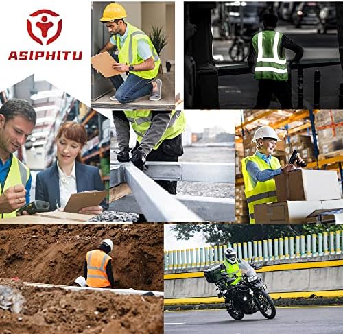 ASIPHITU Reflective Safety Vest for Men Women Construction Vest Meet ANSI/ISEA Standard Yellow Large - 5