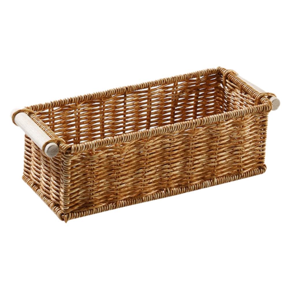 Cesto Portaoggetti In Vimini Di Plastica – Vassoio 4 Scomparti In Finto Rattan – Organizzatore Da Scrivania Per Ufficio, Cucina, Cosmetici – GDSIWA8