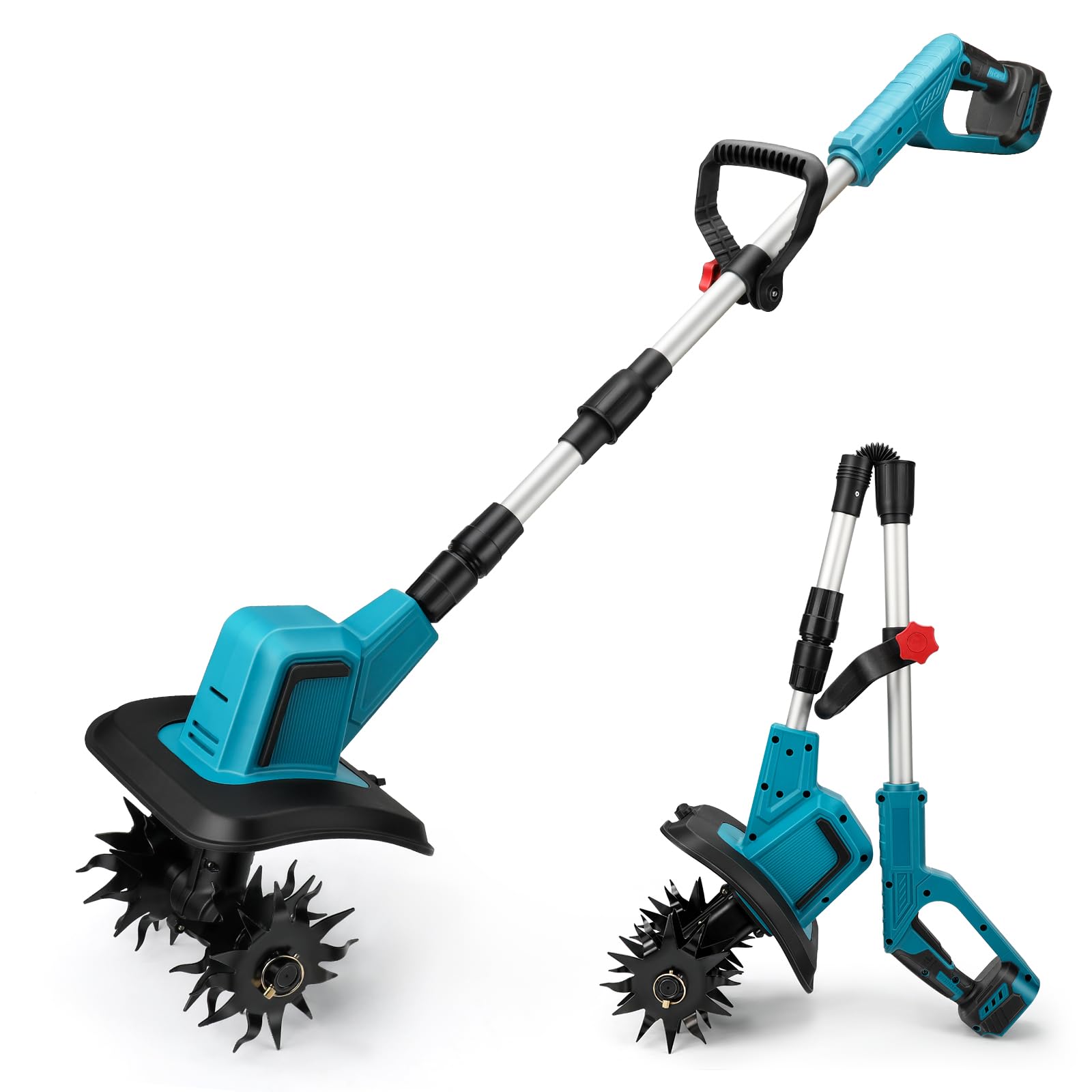 Fresadora de Jardín Inalámbrica para Makita 18V (sin Batería) | 550W, Azada sin Escobillas, Profundidad 15 cm, Ancho 20 cm, Cultivador para Jardín y Patio