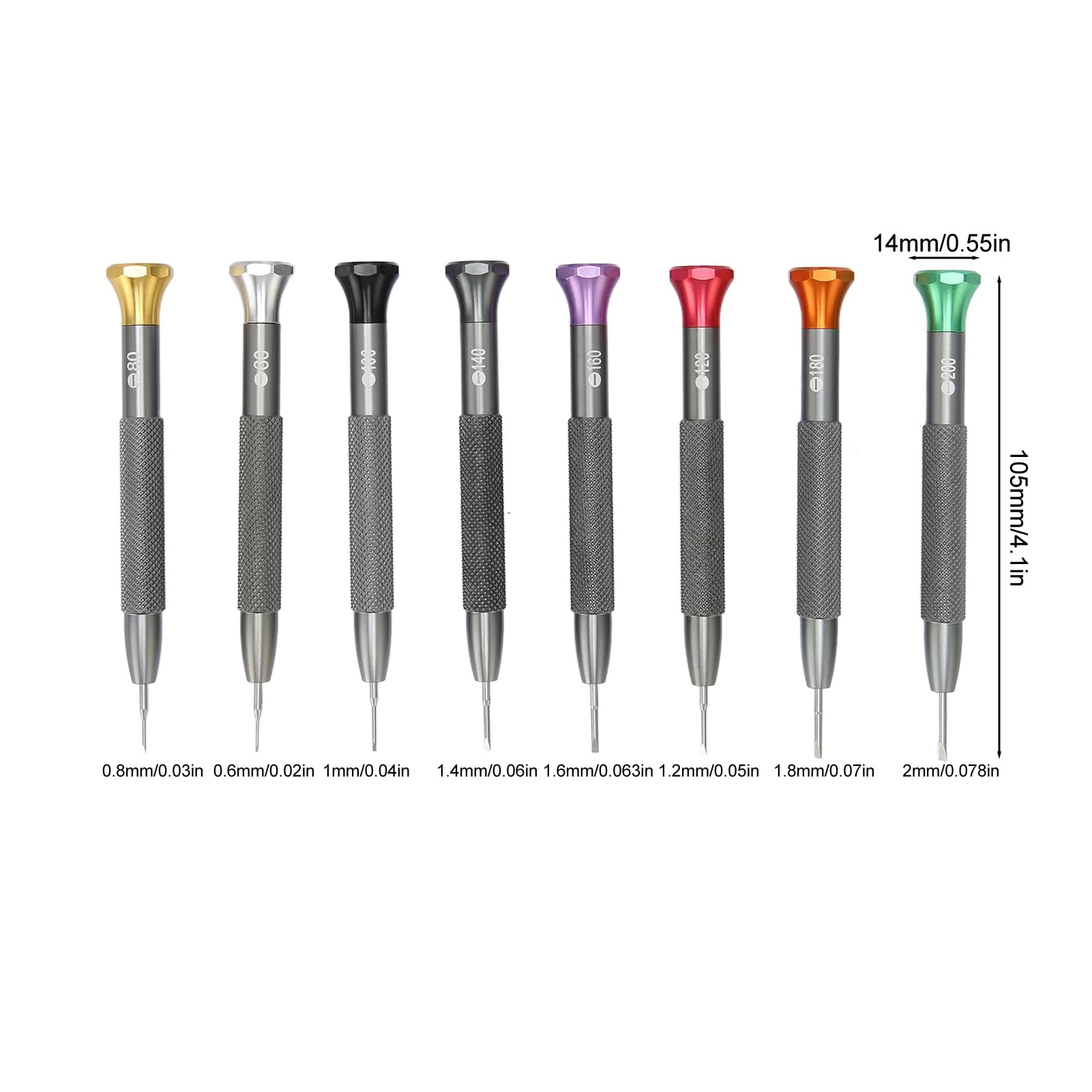8-teiliges Uhrenschraubendreher-Set 0,6–2,0 mm, Präzisions-Juwelier-Schraubendreher-Set mit Aufbewahrungskoffer und Ersatzklingen für Uhrenreparatur, Brillen, Schmuck, Ele