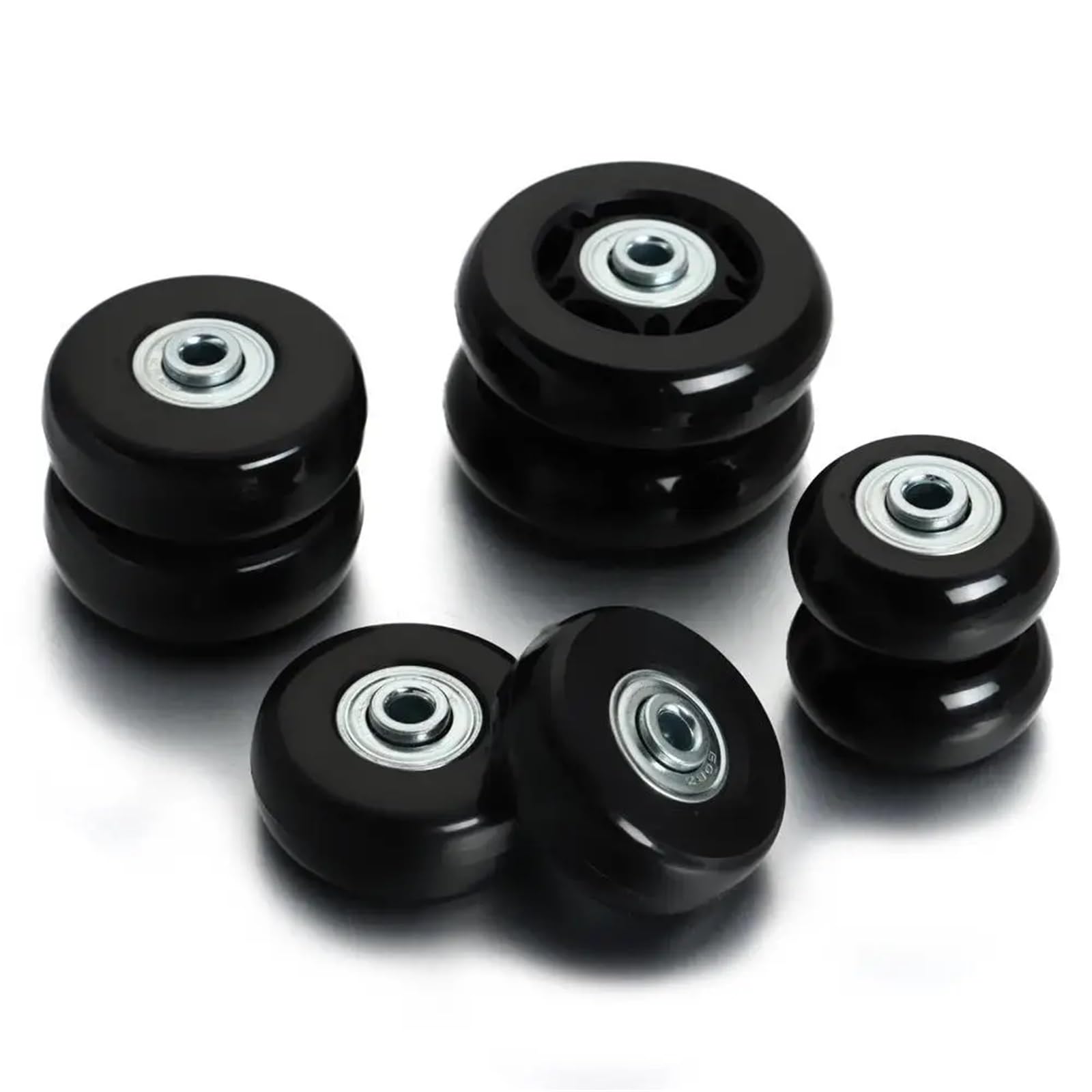 Ruote girevoli di ricambio per bagagli da viaggio, 2 paia, assi da 40 mm/45 mm/50 mm/60 mm, parti per valigie per una mobilità fluida, facile installazione, ideale per viaggiatori.