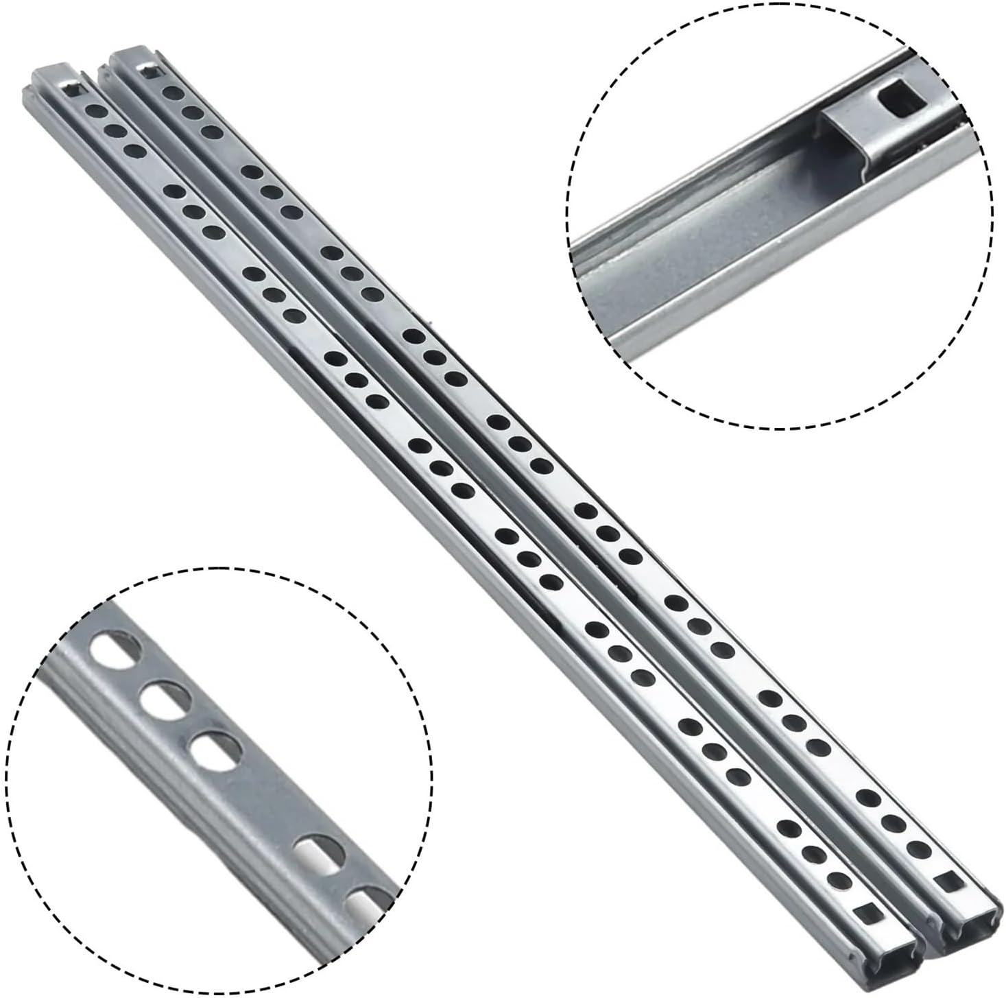 Furniture Drawer Slides Parts 2pcs Cupboard Drawer Kitchen Rail Slides Guide(8 inch)