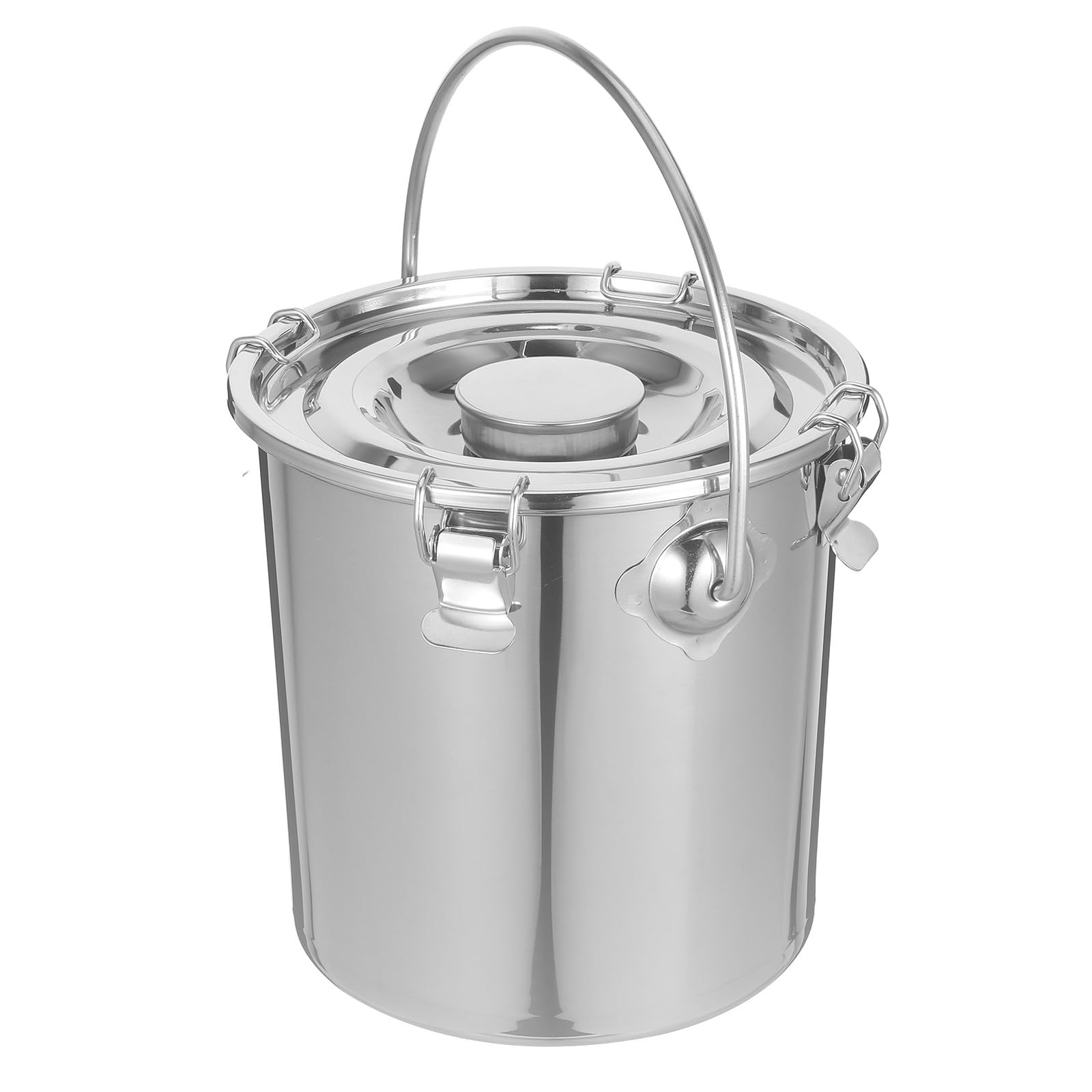 Ciieeo Cubo Sellado de Almacenamiento de Alimentos de Acero Inoxidable de 7l con Asa y Fácil de Limpiar, Adecuado para Uso en Catering y Transporte Seguro de Leche y Sopas