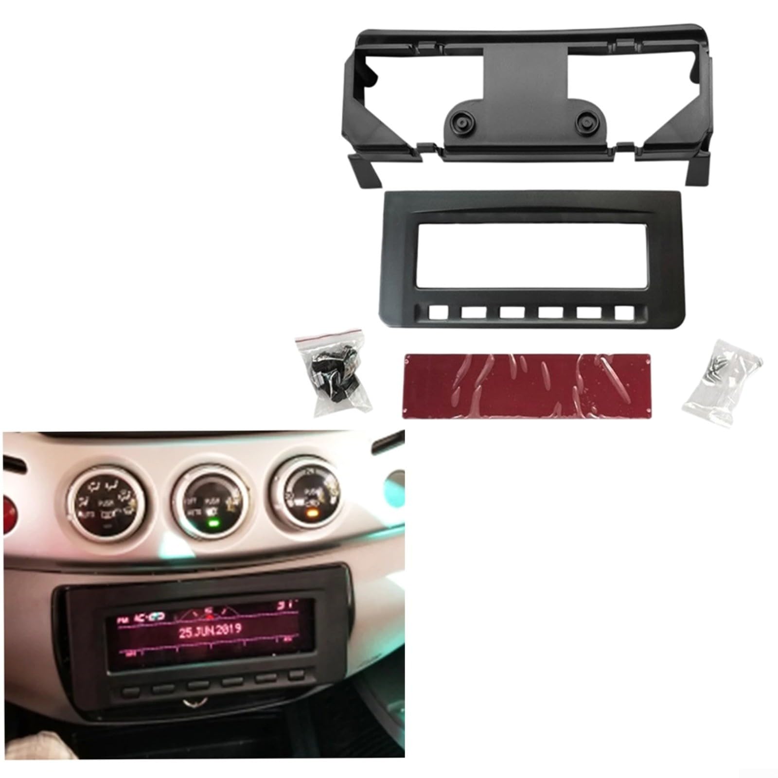 Mascherina autoradio 2DIN per Mitsubishi L200 per PAJERO Sport, ABS per cruscotto, kit di allestimento audio, nero