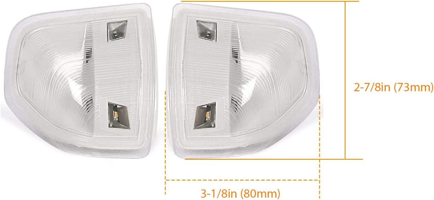 Kojem Signal Lights Mirror Turn Tow Lights Compatible with 2010-2021 Dodge Ram 1500 2500 3500 4500 5500 Replacement for 68302828AA 68302829AA (Clear Lens)