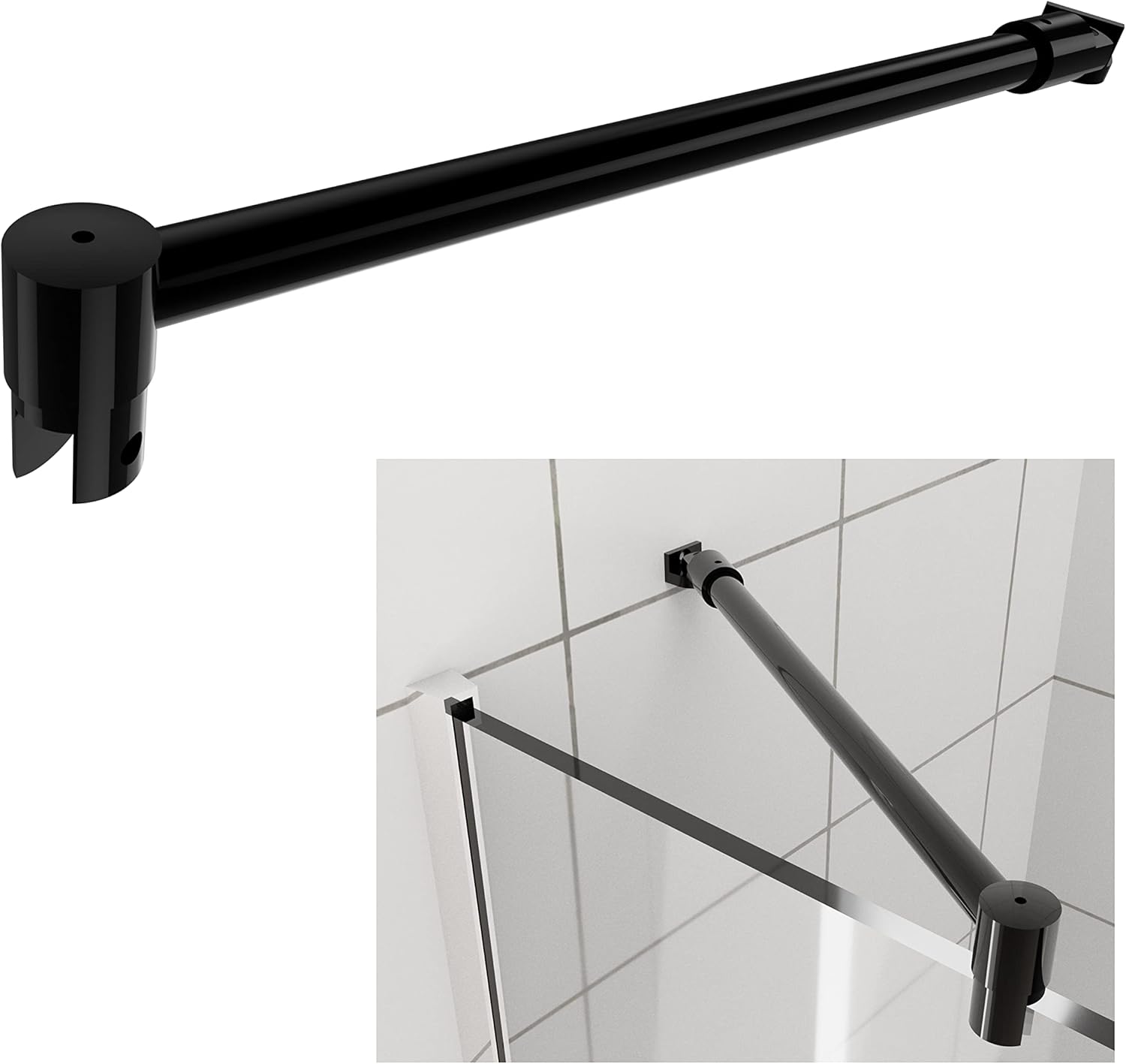 Buy Shower Door Glass Support Bar,180 Degrees WalltoGlass Support Arm