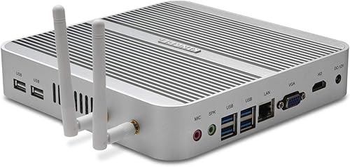 KINGDEL Mini computadora de escritorio, mini PC sin ventilador con CPU Core i5, 16 GB de RAM, SSD de 256 GB, puerto HD, VGA, 4 x USB 3.0, WiFi,