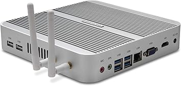 KINGDEL Mini Computer, Fanless HTPC with i5 CPU, 4GB RAM, 64GB SSD, HD Port, VGA, 4xUSB 3.0, Metal Case