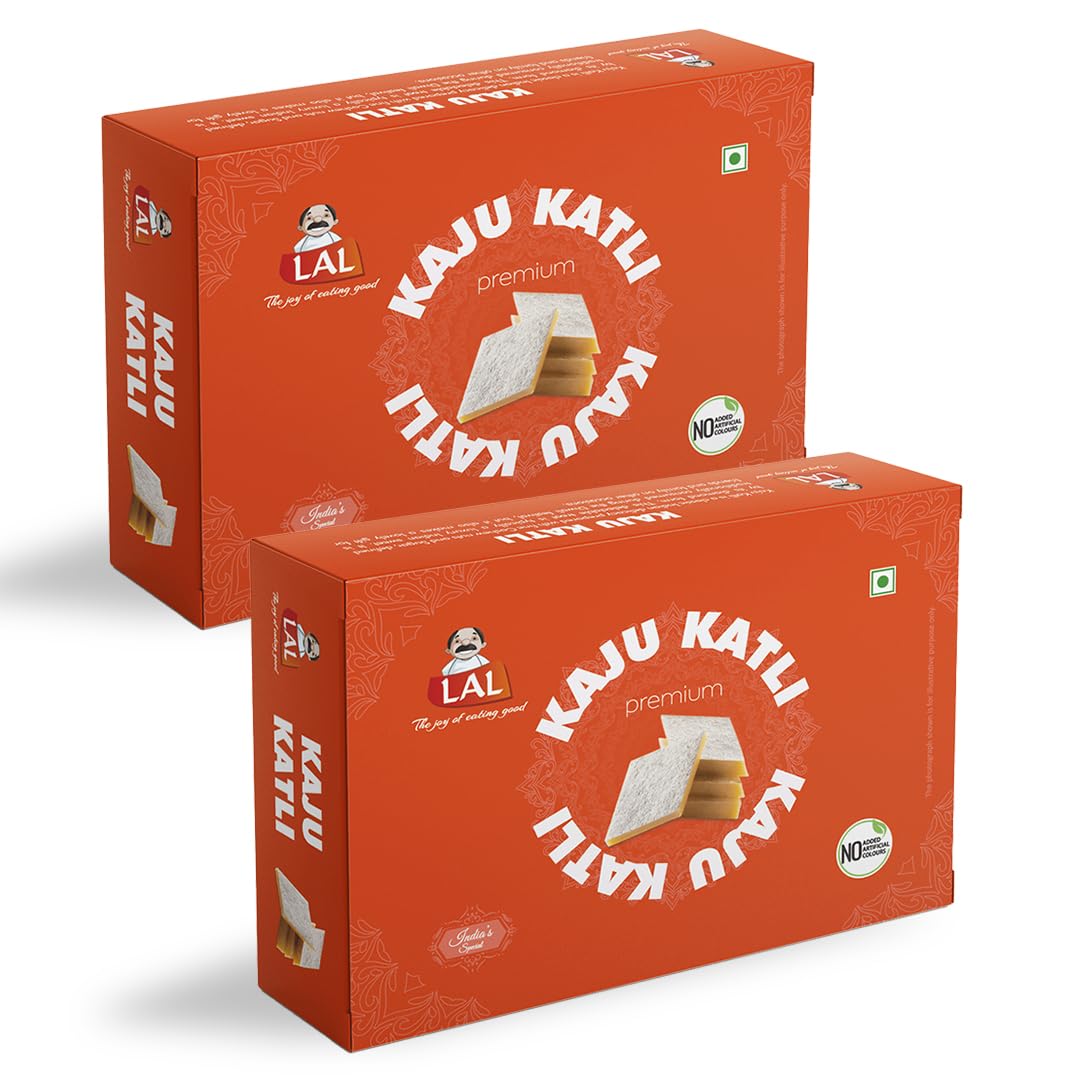 Lal Sweets Kaju Katli (400 gm) - Pack of 2 | Authentic Indian Cashew Sweet in Diamond Form | Handcrafted Indian Traditional Sweets || Sweets Gift hamper (B08HHBS913) Amazon Price History, Amazon Price Tracker