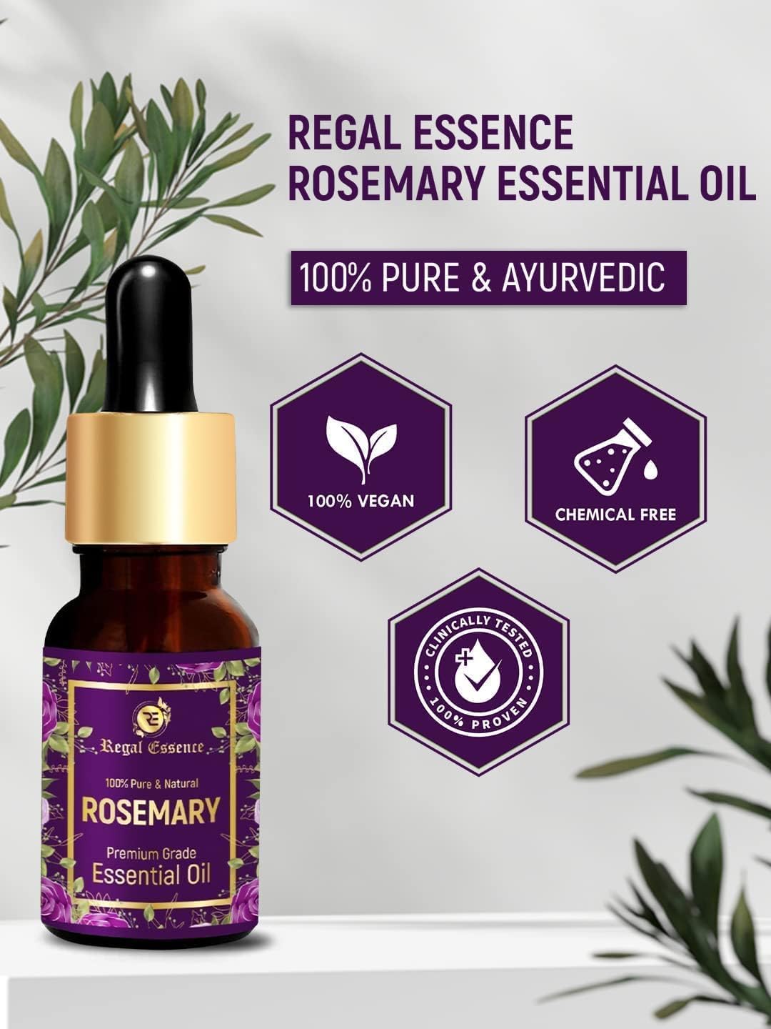 QURA Aceite esencial de romero para el crecimiento del cabello, aceite de romero 100% puro y natural para cabello, piel y cuerpo, 15 ml