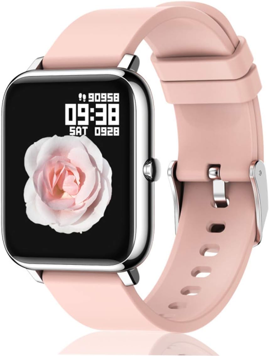 UWINMO Smart Watch for Android and iOS Phones , Sports Smart Watch with Blood Pressure & Heart Rate Monitoring ， Sleep Monitor，Pedometer with Message Notification , Smart Watch for Men & Women（Pink）